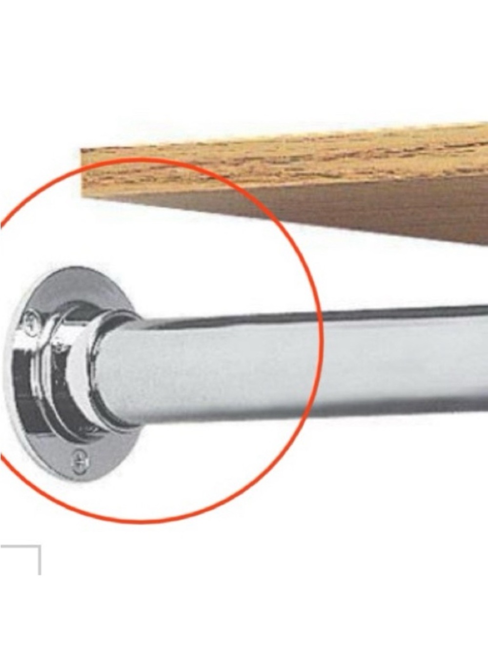 NWT new Lido brand Polished Chrome Steel Closet Flange Set to hold Rods in style